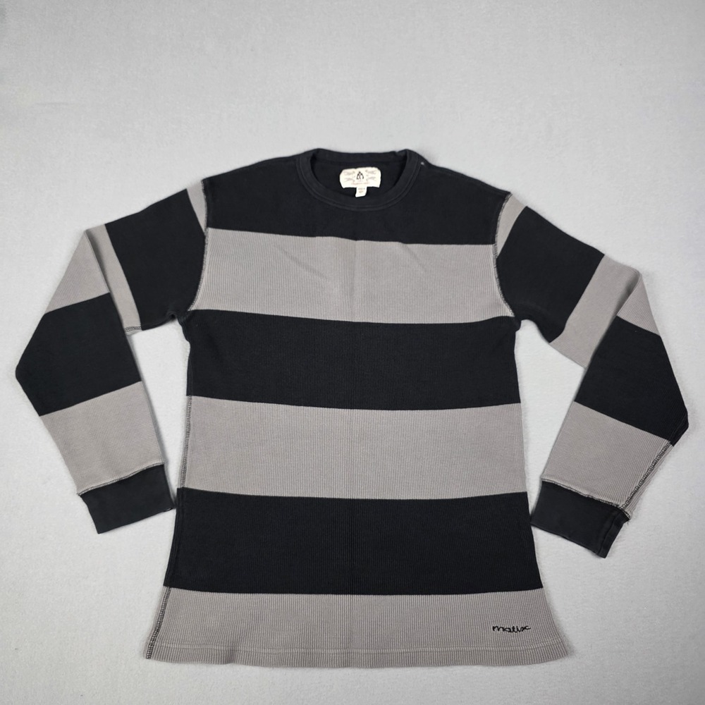 Matix Marc Johnson Sweater Mens Medium‎ Grey Black Striped Progress Army Skater